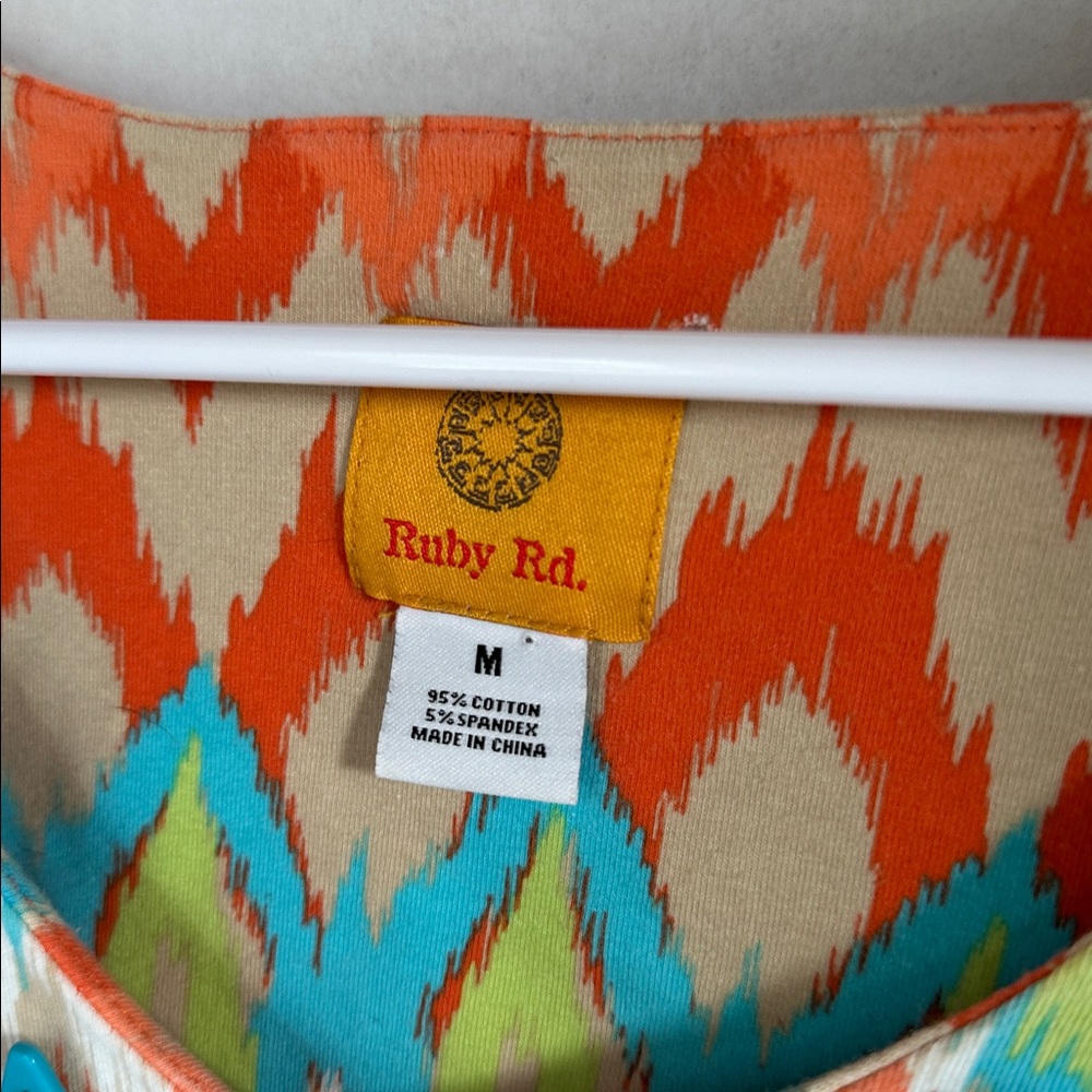 Ruby Rd Colorful Long Sleeve Top Size Medium - image 2